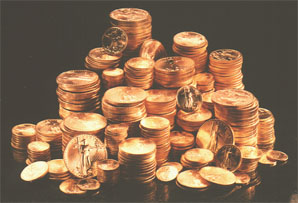 Piles of Gold Coins